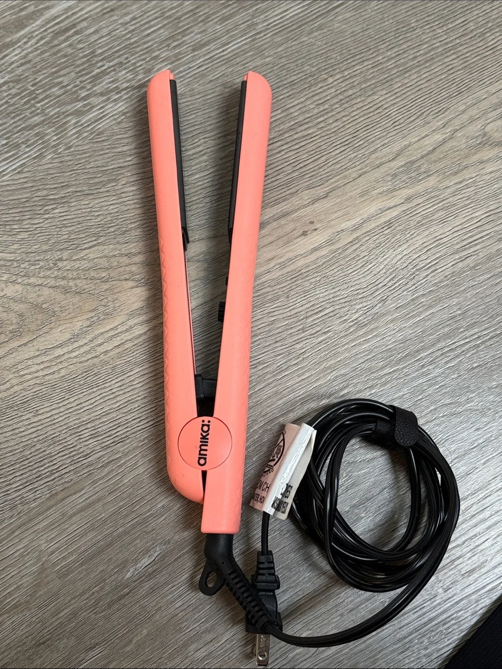 amika Coral-Pink Flat Iron Hair Straightener